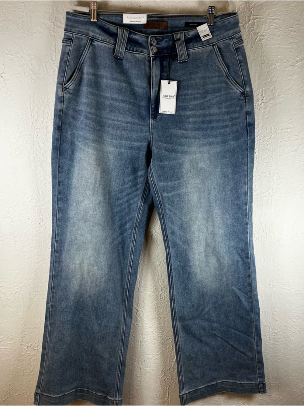 Judy Blue High Waist Double Button Wide Leg Jeans - Picture 3 of 15